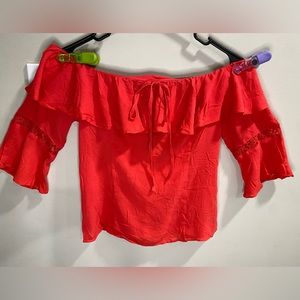 EXPRESS off the shoulder top, NWT, red/orange, size Small